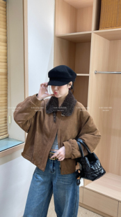 气质百搭宽松显瘦翻领羊羔毛内胆羽绒保暖外套 韩版 27681冬季 新款