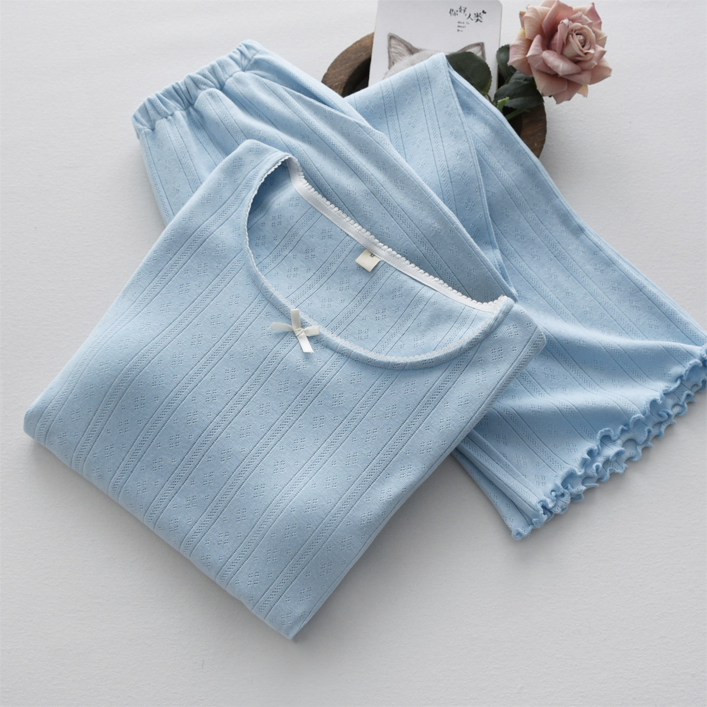 提花坑条带胸垫睡衣上装女春夏季纯棉短袖长袖长裤睡裤短裤家居服,女士内衣/男士内衣/家居服,睡衣上装,淘宝优惠券,粉丝福利购,淘宝优惠卷