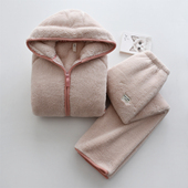 2025拉链可外穿连帽睡衣女秋冬季 法兰绒珊瑚绒加厚保暖家居服套装