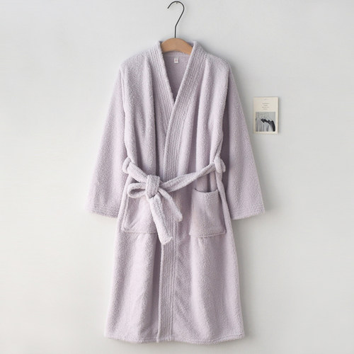 情侣法兰绒简约秋冬季睡袍浴袍