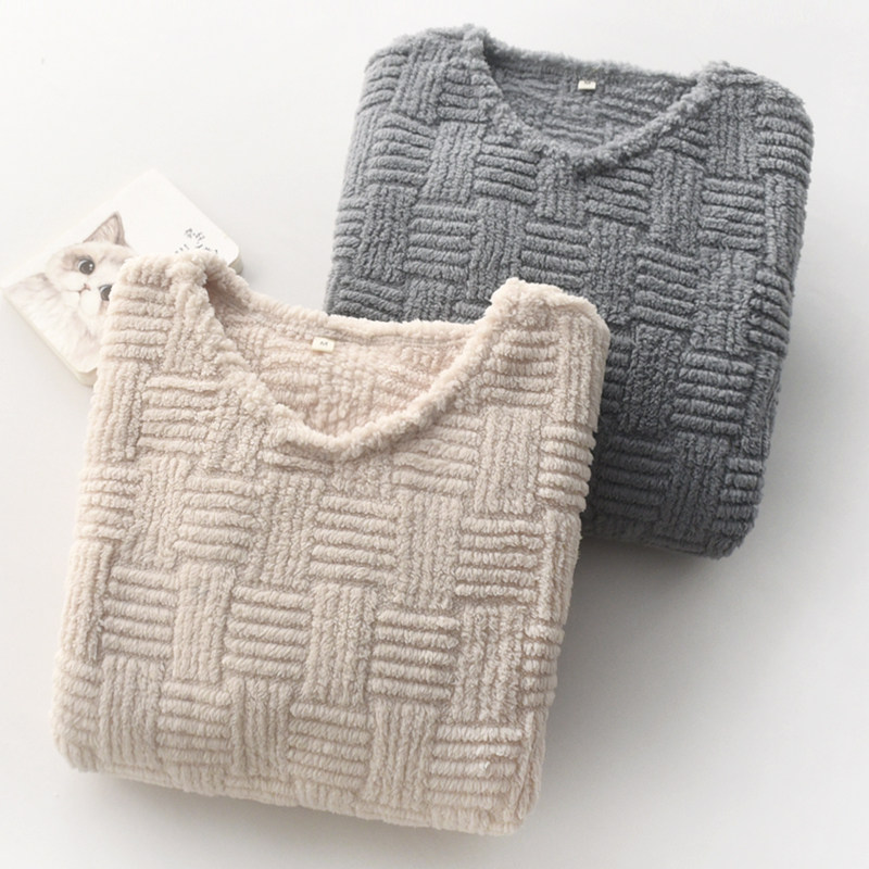 文艺提花睡衣女士秋冬季法兰绒加厚保暖加绒长袖家居服套装可外穿,女士内衣/男士内衣/家居服,睡衣/家居服套装,淘宝优惠券,粉丝福利购,淘宝优惠卷