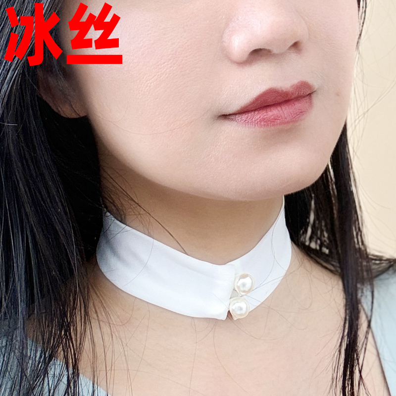 欧美女夏季脖带颈带围脖网红冰丝