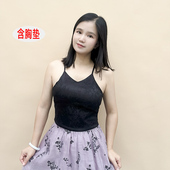 Y943白色蕾丝吊带背心女内搭性感显瘦辣妹短款 美背带胸垫抹胸上衣