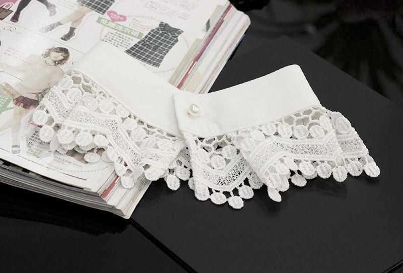 2023 NEW GEOMETRIC WAVE LACE SWEATER SWEATER FALSE COLLAR WOMENS HIGH NECK STAND COLLAR FALSE COLLAR PULLOVER NECK