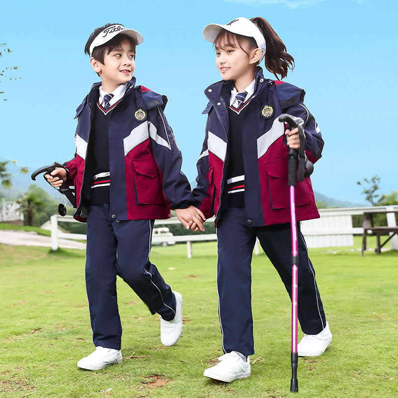 校服小学生班服套装春秋款幼儿园园服中学生儿童秋季冲锋衣三件套