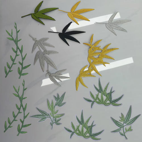 刺绣竹子布贴绣片舞蹈服补丁贴