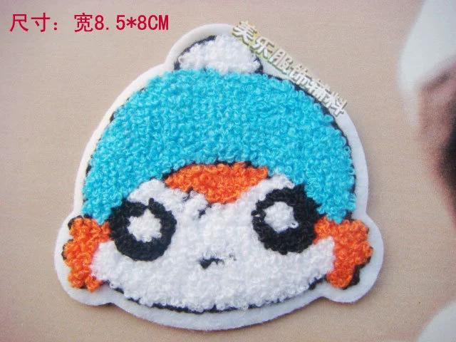 卡通女孩头毛巾绣 毛巾贴 服装刺绣花章 打底裤补丁贴批6角8