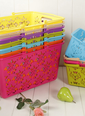 20042005米爱品牌塑料菜篮手提篮沐浴篮野餐篮超市购物篮收纳篮