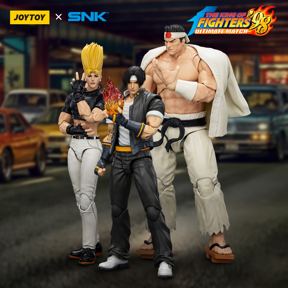 JOYTOY 暗源 1/18 拳皇KOF 98UM 主角队草稚京大门红丸 可动兵人