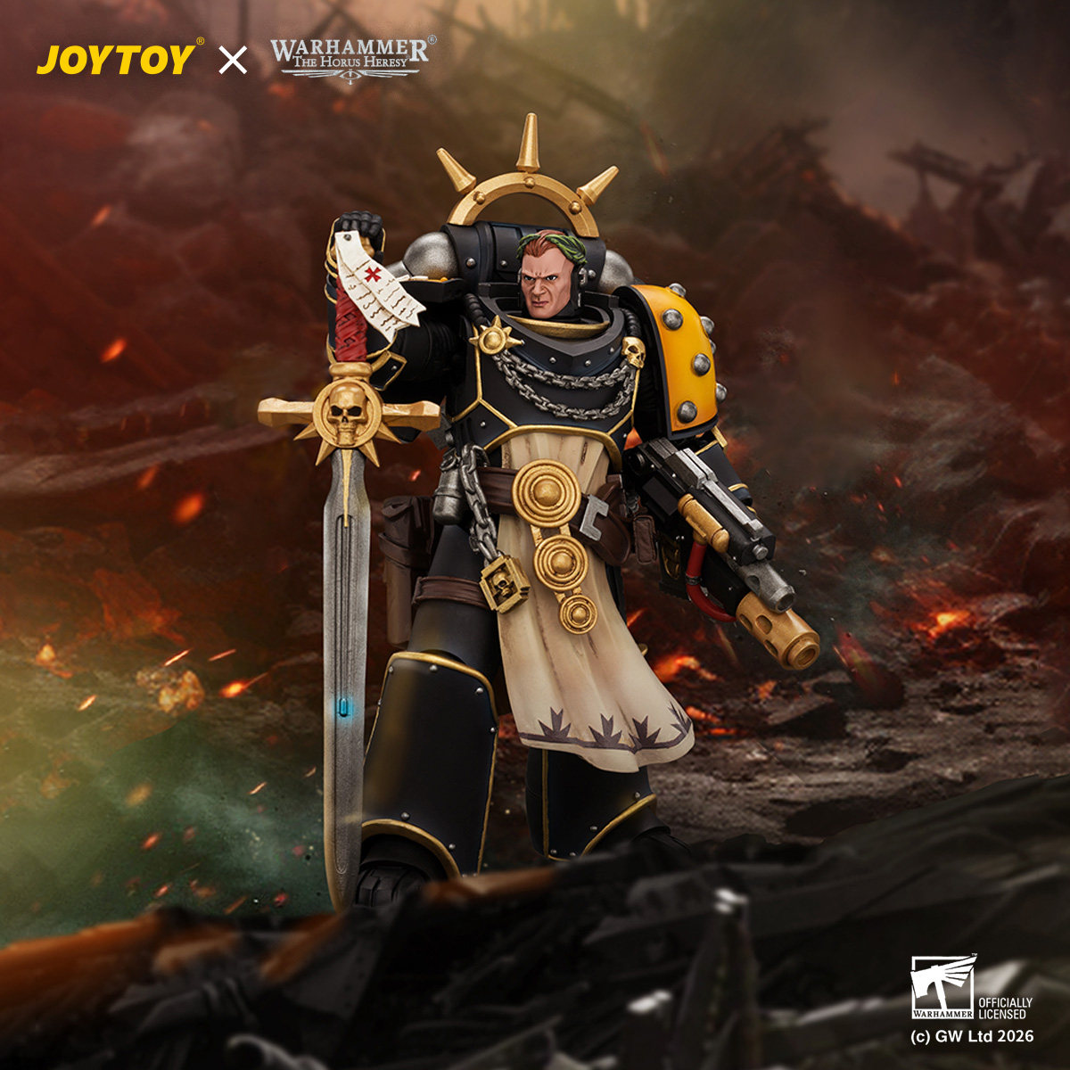 JOYTOY暗源 1/18 战锤荷鲁斯之子 帝国之拳 冠军执政官 模型手办图片