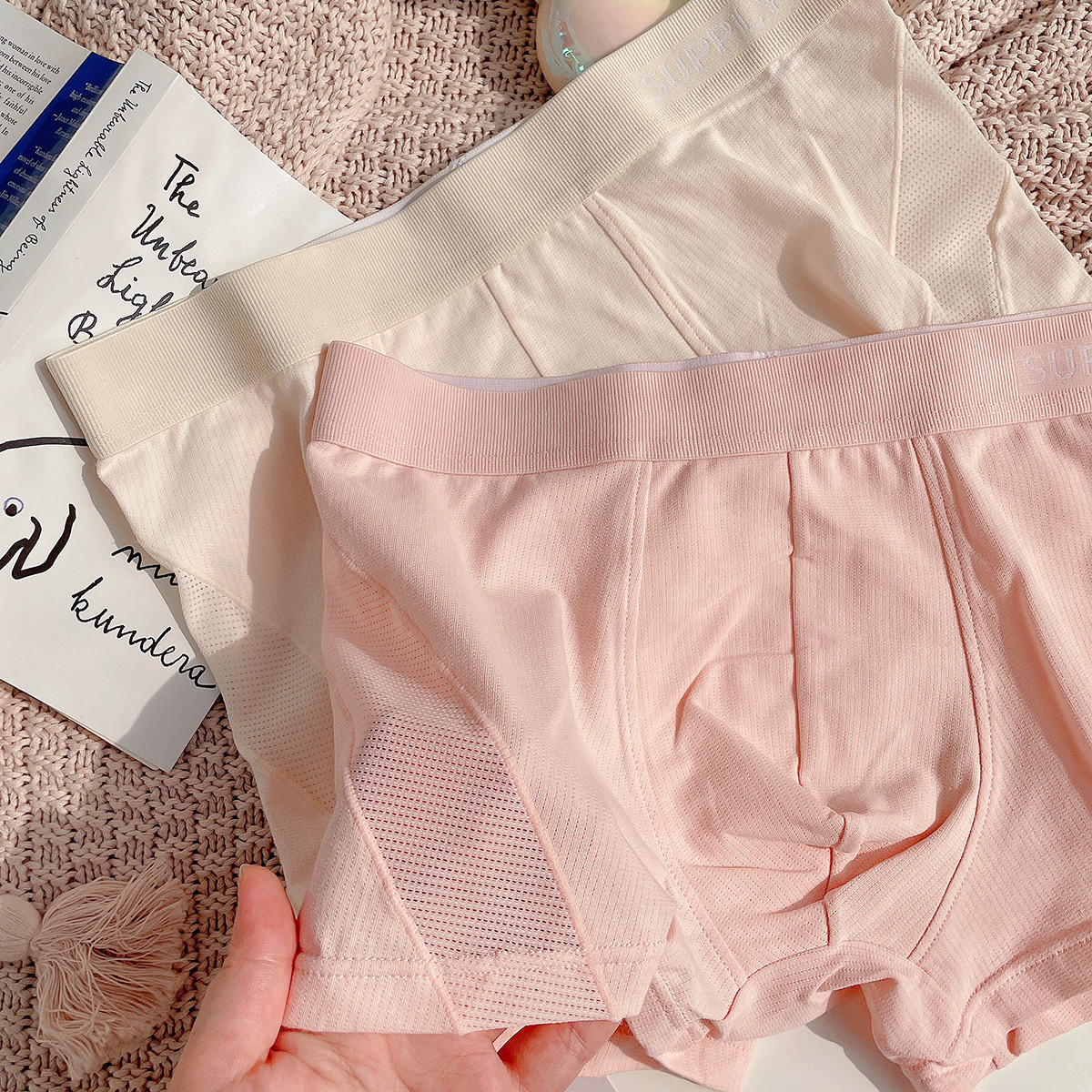 纯棉运动吸汗抗菌透气男平角内裤