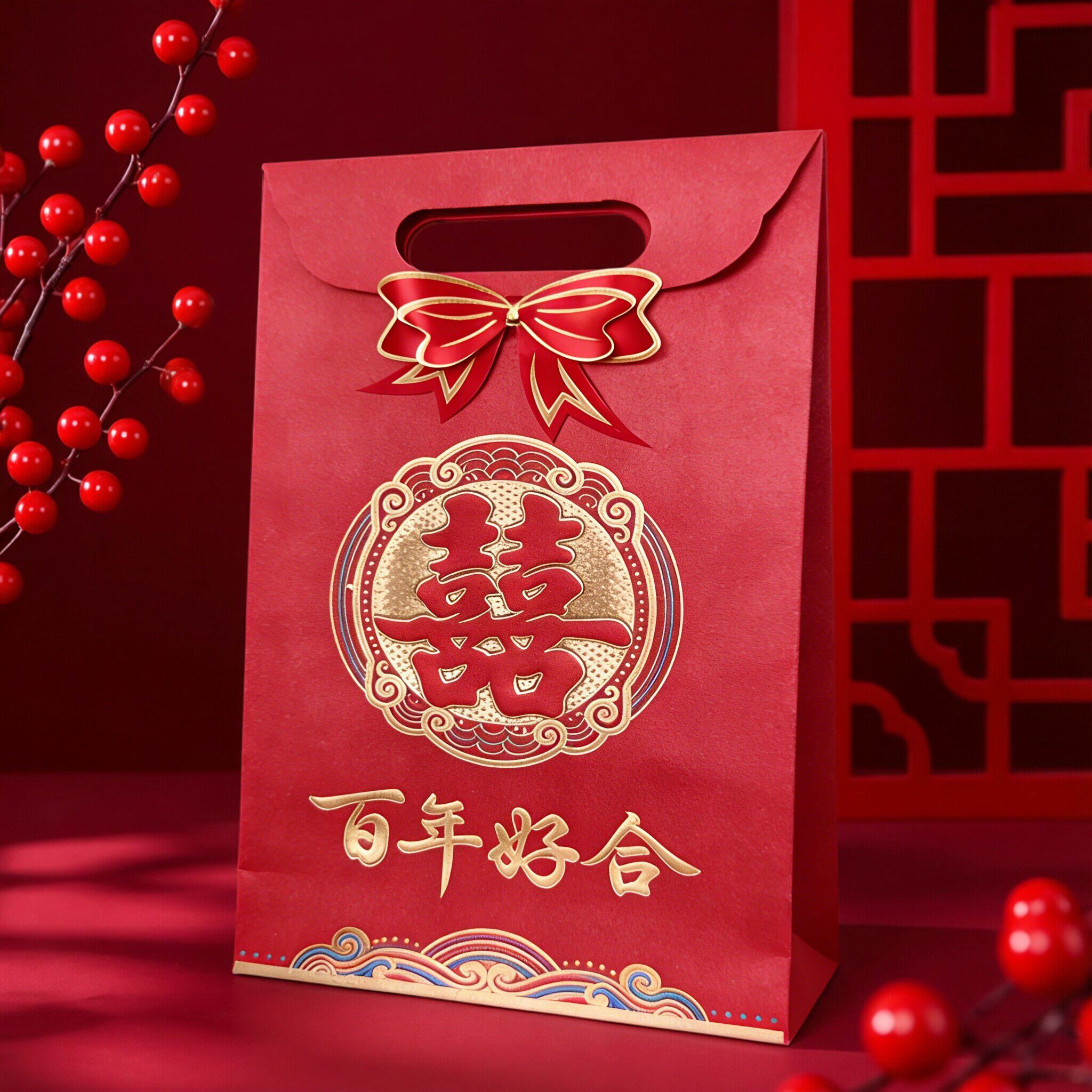 双喜3-6万元特大超大10万12万元硬纸纸厚结婚红包高档改口彩礼包