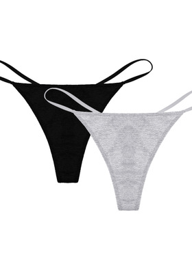 Varsbaby 性感内裤女士纯棉舒适 低腰丁字裤纯色细带一根绳