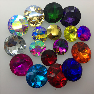 27/35mm大号宝石花尖底玻璃钻AB彩钻拍照道具摆台家居沙发装饰钻