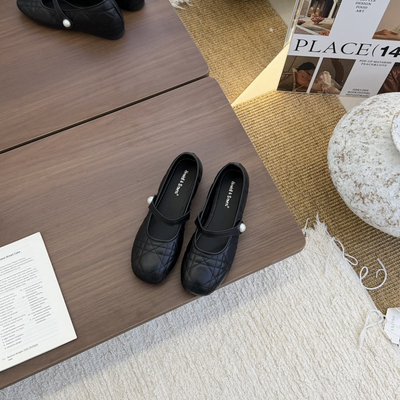 2026春款～复古法式厚底内增高浅口单鞋低平跟单鞋V-9375-39