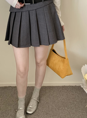 TOMORROW-春上新春夏设计感裙边百褶裙半身裙(配腰带)26ZWW28535