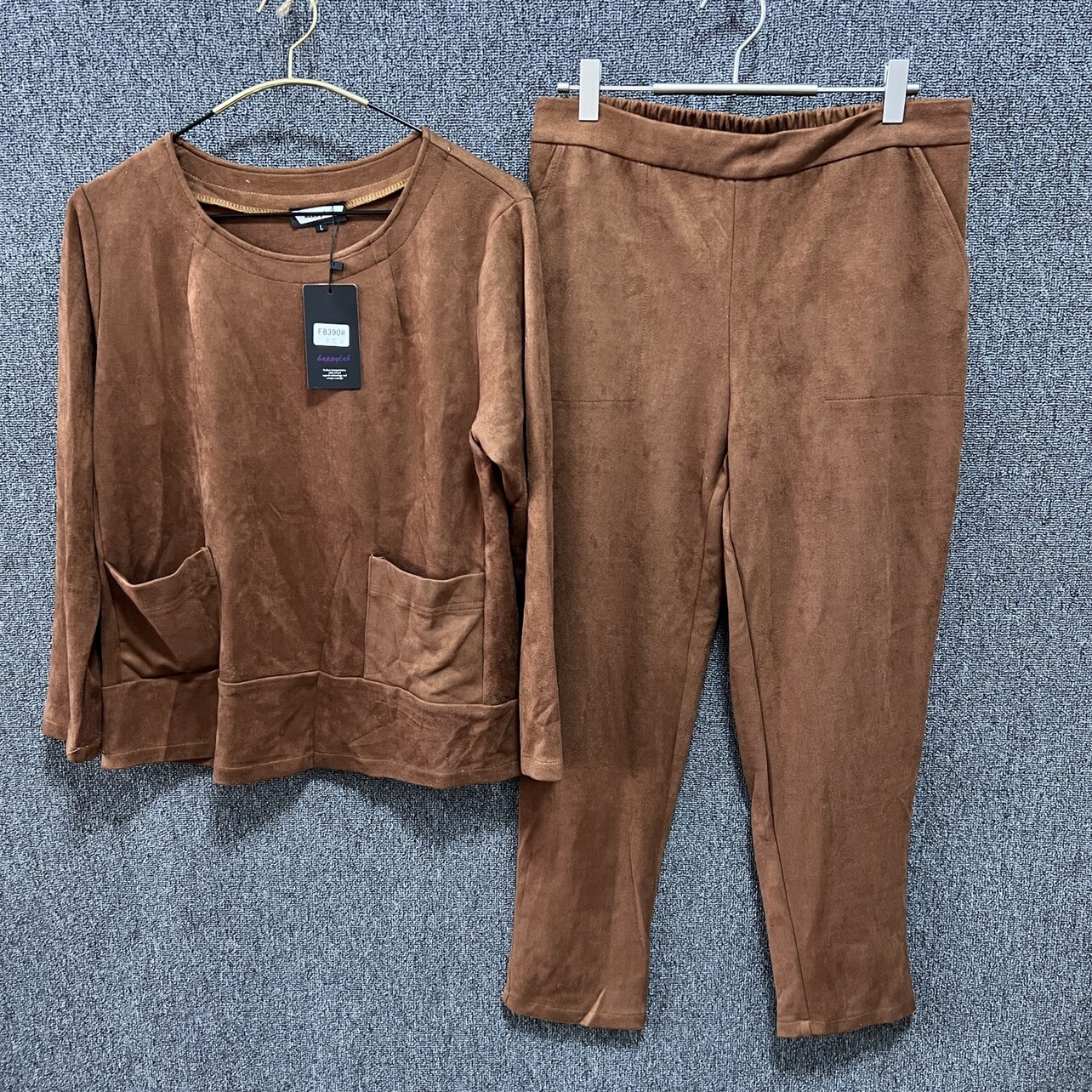 麂皮绒套装女士休闲套装春款卫衣裤套装