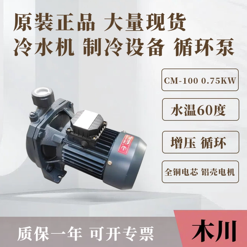 CM100原装正品 750W木川冷水机泵工业专用水泵 MCL756658循环泵