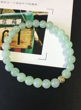 天然绿色糯冰种手链