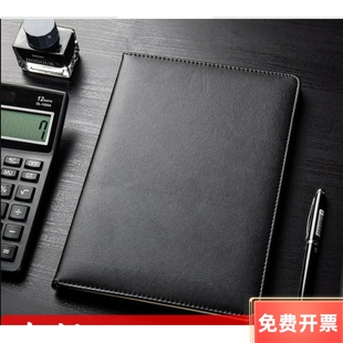 得力3161/3162皮面本25K学生办公商务笔记本黑色16K记事本