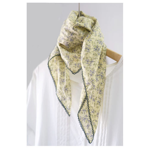 春夏秋碎花日系女士花边方巾