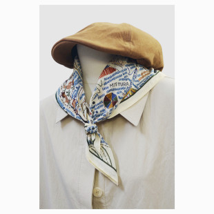 100%纯棉艺术街头文艺风涂鸦小方巾 男女包头巾造型护颈防风领巾