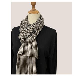 40宽度窄小装 男女全棉格子围巾 饰护颈纯棉围脖纱巾披肩 经典 日式