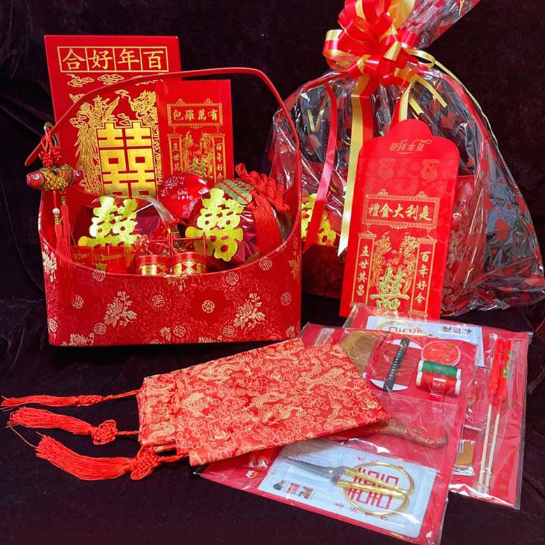 广东港澳风俗过大礼结婚过大礼男女家用品下聘传统椰子篮子套装