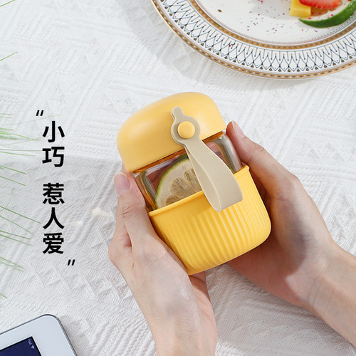 梵施高硼硅户外便携小清新玻璃杯