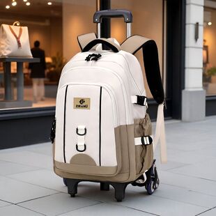 高颜值初中生双肩包大学大容量背包拉杆书包小学生男孩五六年级女