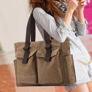 大容量潮流日韩版 女包单肩手提包大包包帆布包妈妈上班包旅行包袋