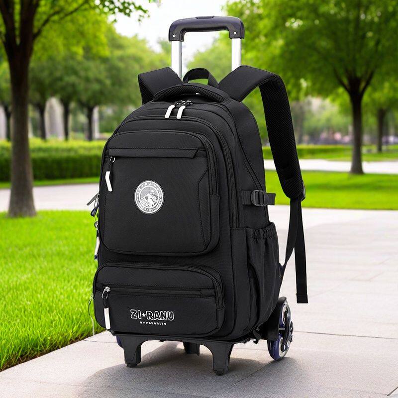 防水初中小学生拉杆书包5-6-7-8-9年级男儿童高中大容量背包爬楼