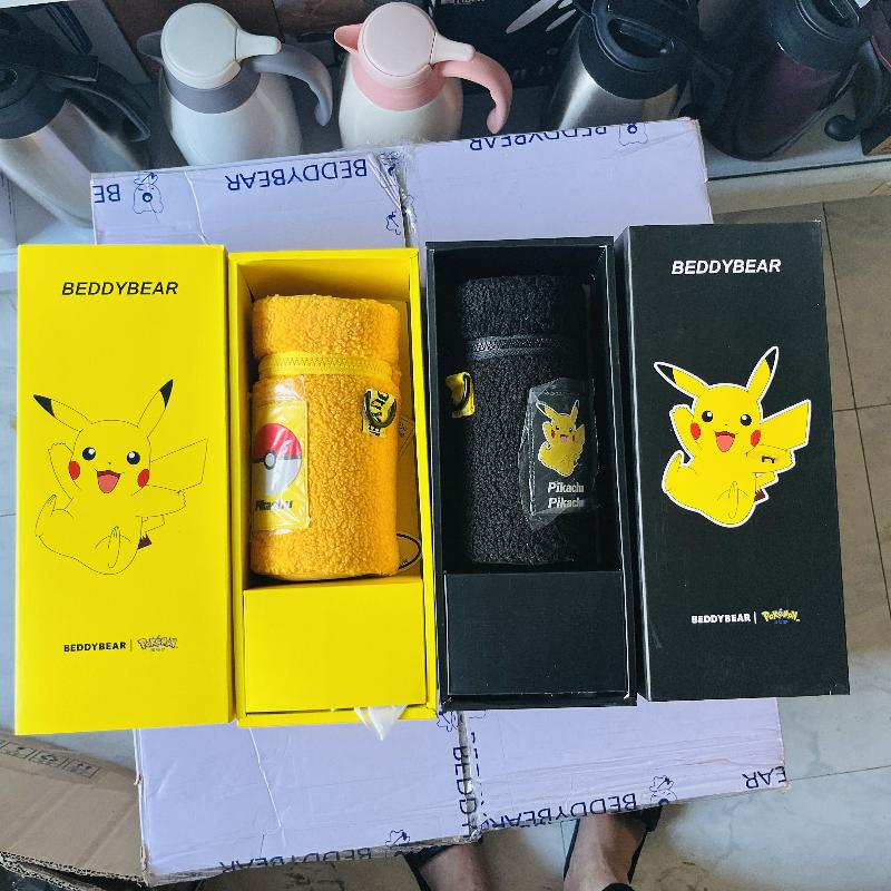 杯具熊一杯三盖630ml儿童保温杯皮卡丘联名316食品级水杯