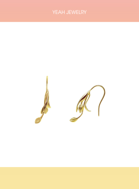 yeah jewelry官方店 原创设计首饰花朵耳环925银镀金耳环女礼物