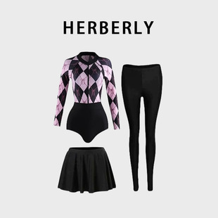 HERBERRY泳装高级保守显瘦三角运动游泳衣2025新款潜水冲浪水母衣