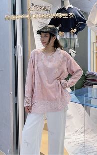 新款 宽松显瘦百搭上衣蕾丝衫 大码 胖mm衬衫 女装 5205妃系列2026春季