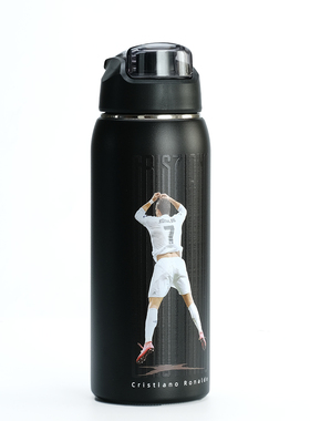 威狮腾定制黑色大容量316不锈钢真空保温手提便携男生杯运动水壶