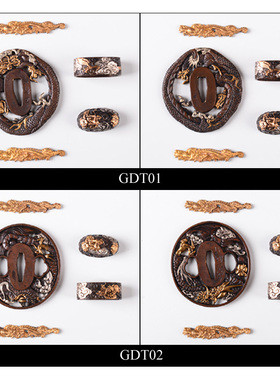 通用刀镡 日本装具 刀剑DIY保养用品 镶金镀银高档手工刀镡 世剑