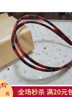MK喵家 清仓捡漏 韩版发饰手工布艺双条发箍头箍双层细条带齿头饰