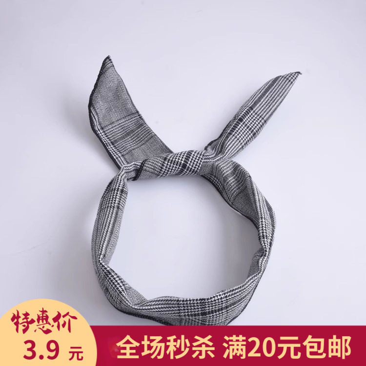 铁丝发带韩版发饰可爱兔耳朵宽边洗脸打结发箍韩国简约头饰头箍女