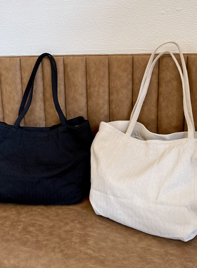加厚款大容量女包包通勤纯色简约款手提单肩休闲包慵懒按扣购物袋