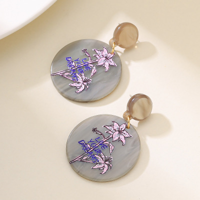 国风个性新中式几何圆形耳坠耳环