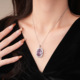 Luxury Purple Pendant Zircon Minimalist Square Necklace