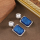 Blue Pearl Earrings Klein Resin Geometric Luxury Drops