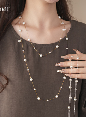 韩版ins时尚设计小众项链毛衣链