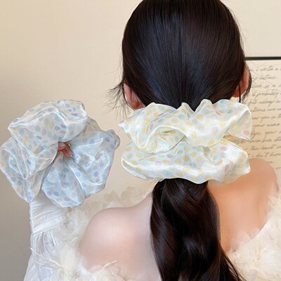 超仙欧根纱小清新大肠发圈波点