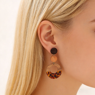Leopard Resin Hoops, Long Face Slimming Bold Earrings