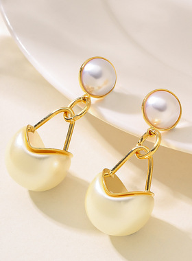 French Pearl Drops, Long Fringe Vacation Minimalist Earrings