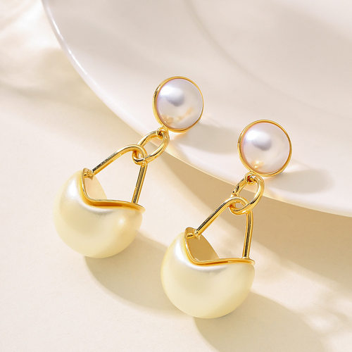 度假风长款珍珠耳坠耳环