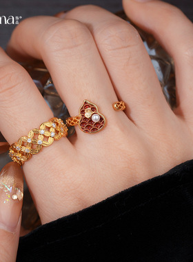 新中式锆石滴油葫芦戒指